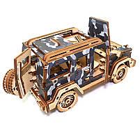 Дерев'яний 3D конструктор Джип Мисливець UnityWood «Jeep «Hunter »» 176 деталей 19,5*11*9 см (UW-007), фото 7