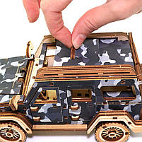 Дерев'яний 3D конструктор Джип Мисливець UnityWood «Jeep «Hunter »» 176 деталей 19,5*11*9 см (UW-007), фото 8