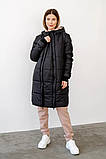 М'яка легка дуже тепла куртка для вагітних подовжена чорна зимова до -35 °C, 5343274-Ч, фото 4