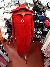 Жіноче осіннє пальто з вовни червоне