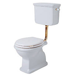 Золотий унітаз з середнім бачком на трубі Simas Lante LA02