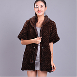 Норковий кожушок 46-50рс капюшоном із норки 75 см довжина 46/48р, фото 10