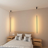 Підвісний приліжковий світлодіодний LED світильник для спальні над тумбочкою 3500 К, чорний мінімалістичний, фото 9
