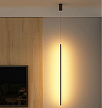 Підвісний приліжковий світлодіодний LED світильник для спальні над тумбочкою 3500 К, чорний мінімалістичний, фото 2