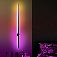 Сучасний світлодіодний RGB настінний світильник у скандинавському стилі, чорний у мінімалістичному стилі