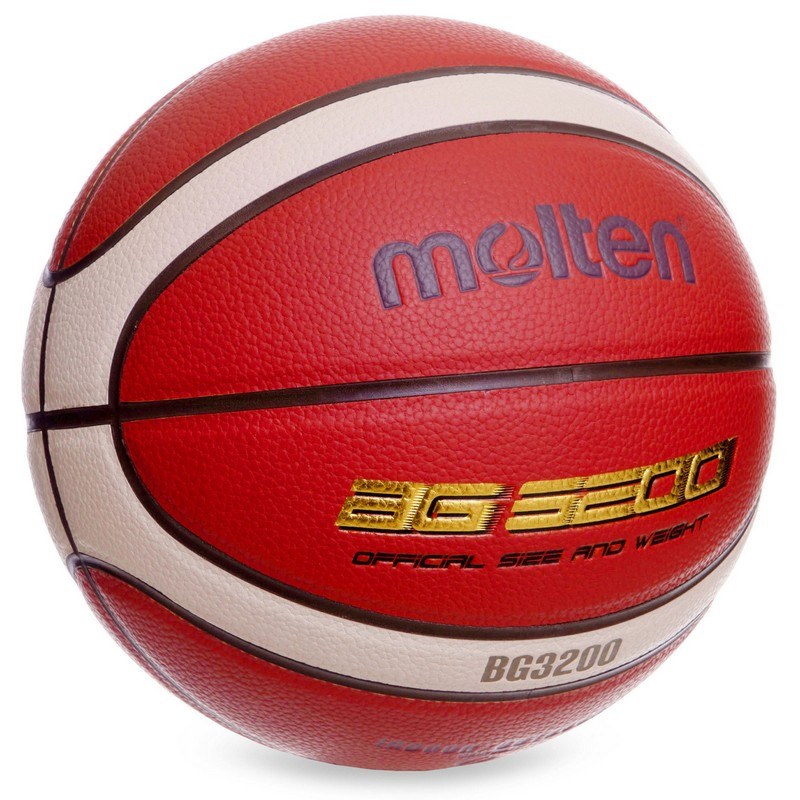 Мяч баскетбольный Composite Leather №7 MOLTEN B7G3200-1 оранжевый-синий - фото 2 - id-p1494205542