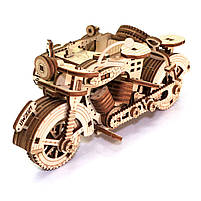 Дерев'яний конструктор Мотоцикл з коляскою UnityWood «Moto R Sahara» 3D пазл 129 деталей 17*13*8 см (UW-005), фото 4