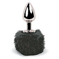 Анальна пробка FeelzToys - Bunny Tails Butt Plug Black Feromon