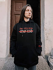 Толстовка чоловіча худі осінь/зима Staff & Gorobyna old man fleece чорний EE0338, фото 2
