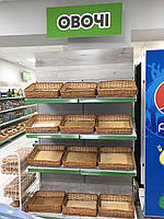 Лоток плетений з лози. Н-8см. 40х40см. Арт:037