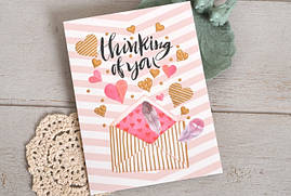 Дизайнерська подвійна листівка з тисненням 12,5х17 см