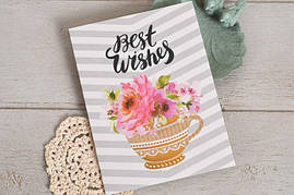 Дизайнерська подвійна листівка з тисненням 12,5х17 см