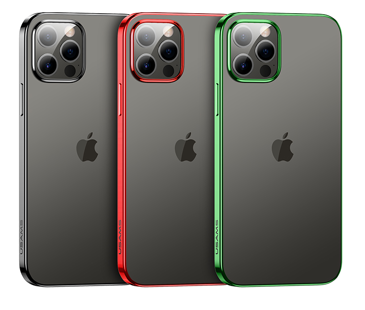 Чохол бампер для Iphone 12 Pro Max USAMS Glass Case Kingdom Series US-BH617 Прозорий / Червоний