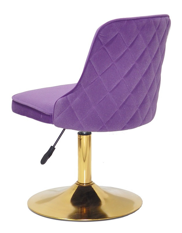 Крісло Adam GD — Base пурпуровий оксамит (велюр) на золотій круглій опорі з регулюванням висоти 41-55 см, фото 1