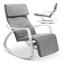 Крісло-гойдалка Homart HMRC-031 світло-сірий з білим (9431)