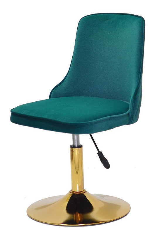 Крісло Adam GD — Base зелений 1003 велюр на золотій круглій опорі з регулюванням висоти 41-55 см, фото 1