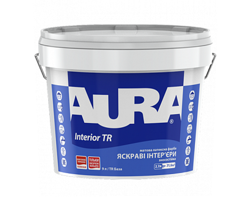 Краска латексная AURA INTERIOR TR интерьерная транспарентная - база TR 2,7л - фото 2 - id-p1494316327