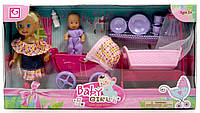 Кукла маленькая 899-97 с коляской, кроваткой, пупсиком и аксессуарами