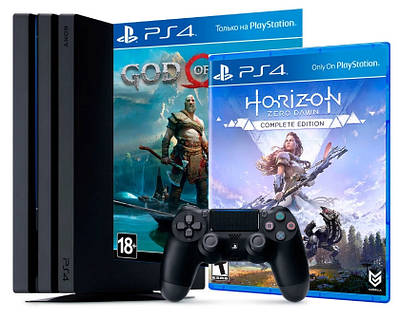 Sony Playstation 4 PS4 Pro 1 TB Б.У. + 3 диска Horizon Zero