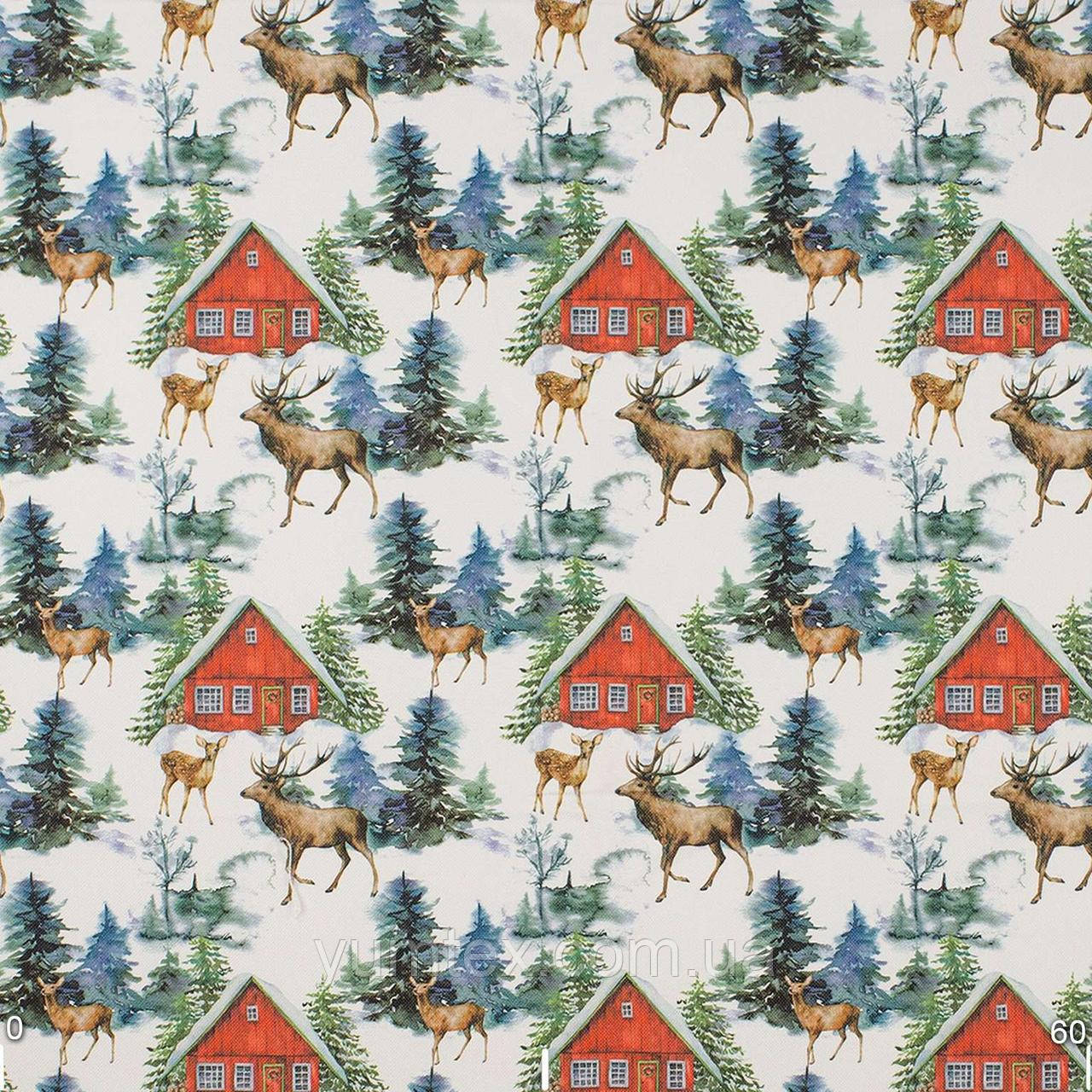 НОВОРІЧНА ДЕКОРАТИВНА ТКАНИНА для скатертин ранеров серветок і декору ЧЕРВОНИЙ КВІТКА, фото 1