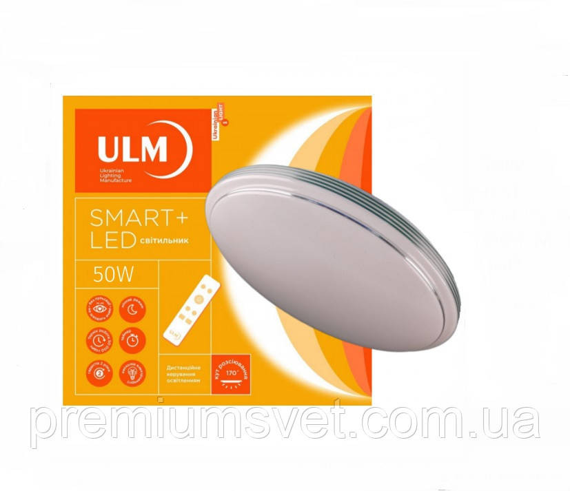 Світильник с/діод ULMS-R04-S-350-50-L1/L9 коло зор небо + тонке срібло/срібло50W