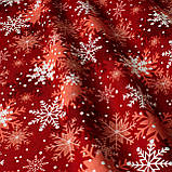 НОВОРІЧНА ДЕКОРАТИВНА ТКАНИНА для скатертин ранеров серветок і декору ЧЕРВОНИЙ КВІТКА, фото 2