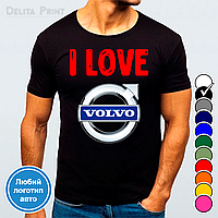 Футболка с принтом авто "Я люблю Вольво / I Love Volvo"
