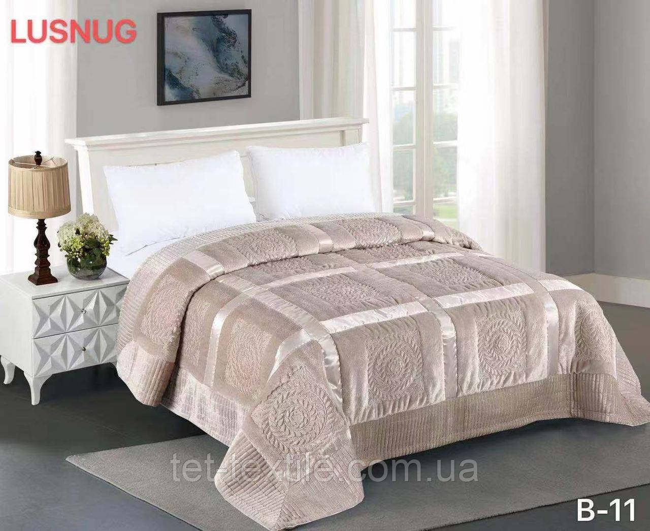 Покривало велюрове Lusnug, декоративне, стьобане, 220х240см.