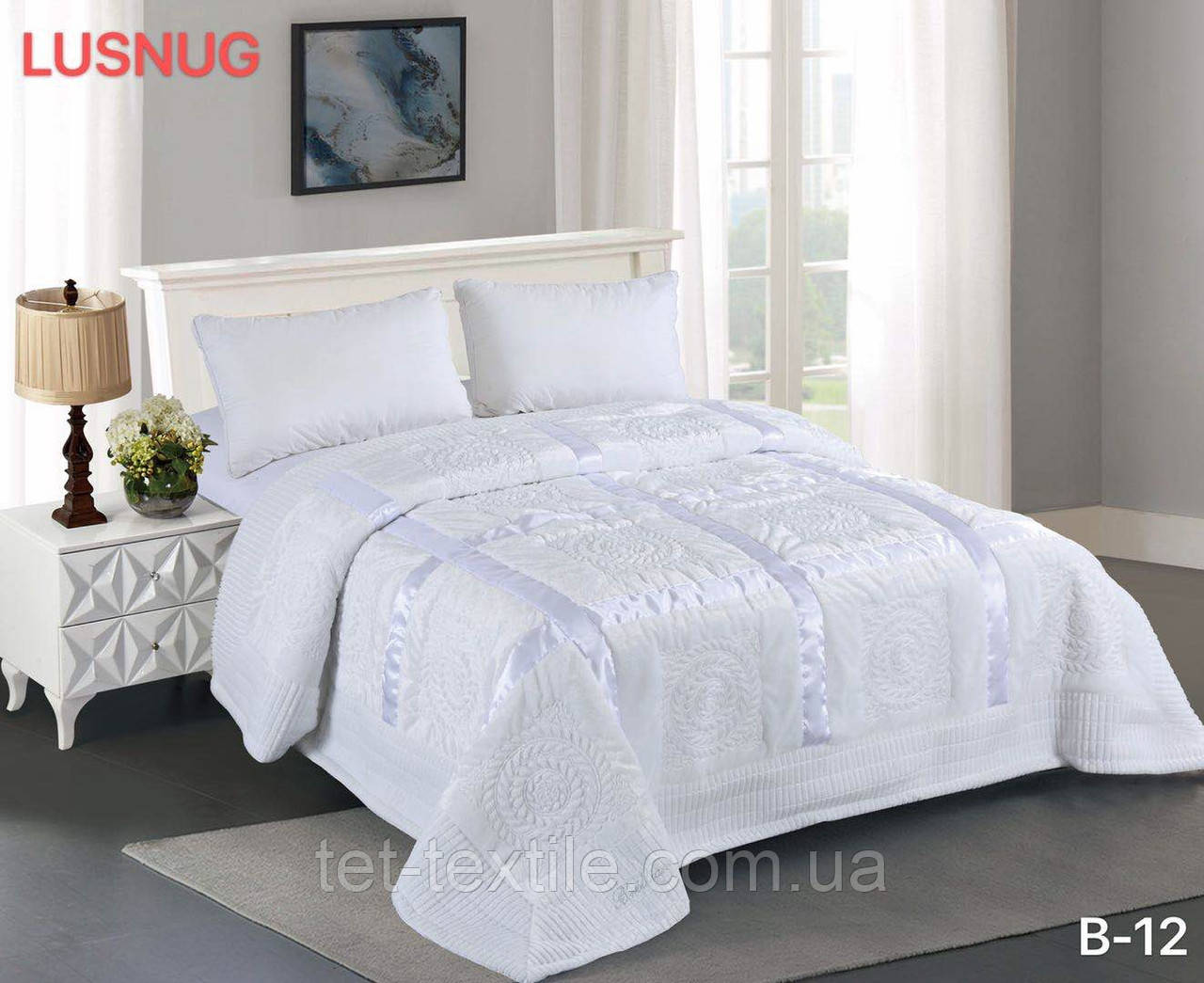 Покривало велюрове Lusnug, декоративне, стьобане, 220х240см.