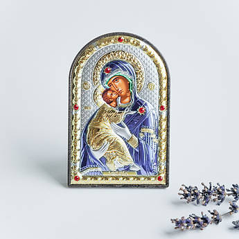 Ікона Богородиця Володимирська арка із кольоровою емаллю