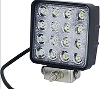 Світлодіодна квадратна фара 12-24V 48W 6000K (10.5х10.5х4,5см) LED квадратні фари на авто, трактор, мотоцикл