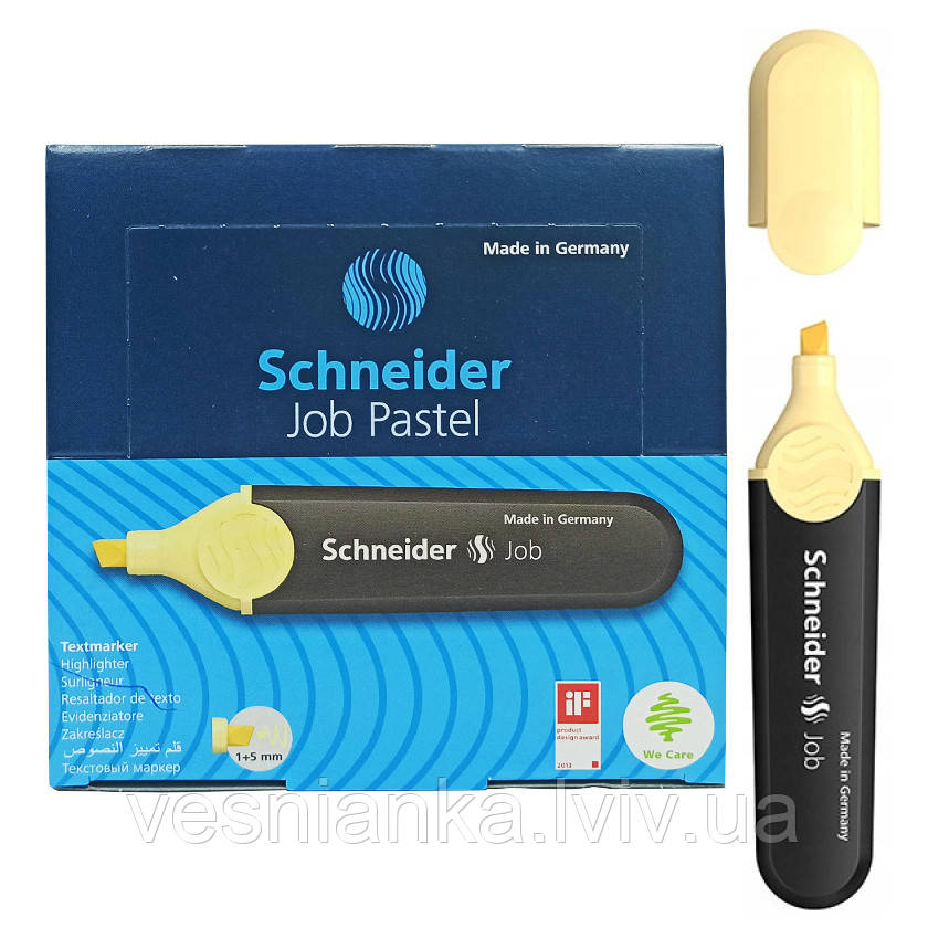 Маркер текстовий пастельний 1-5 мм. Жовтий Job Schneider