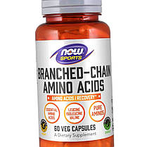 Всаа NOW Branched Chain Amino Acids 60 капс, фото 4