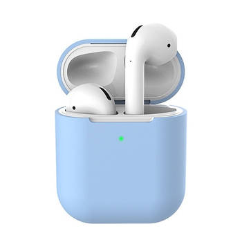 Чохол Silicone Case Soft для AirPods Lilac (13) блакитний