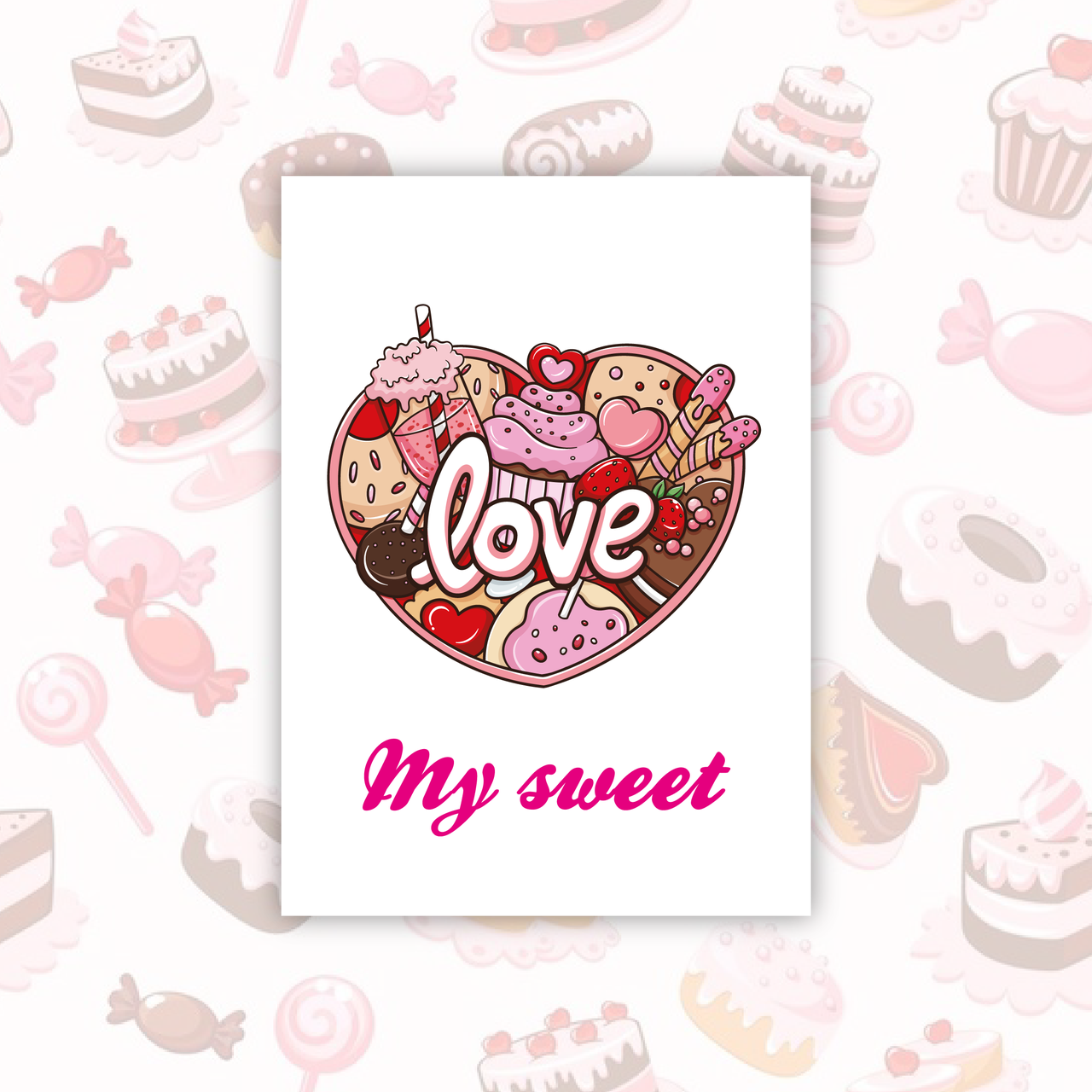 Листівка солодощі 70х100мм, макет 8