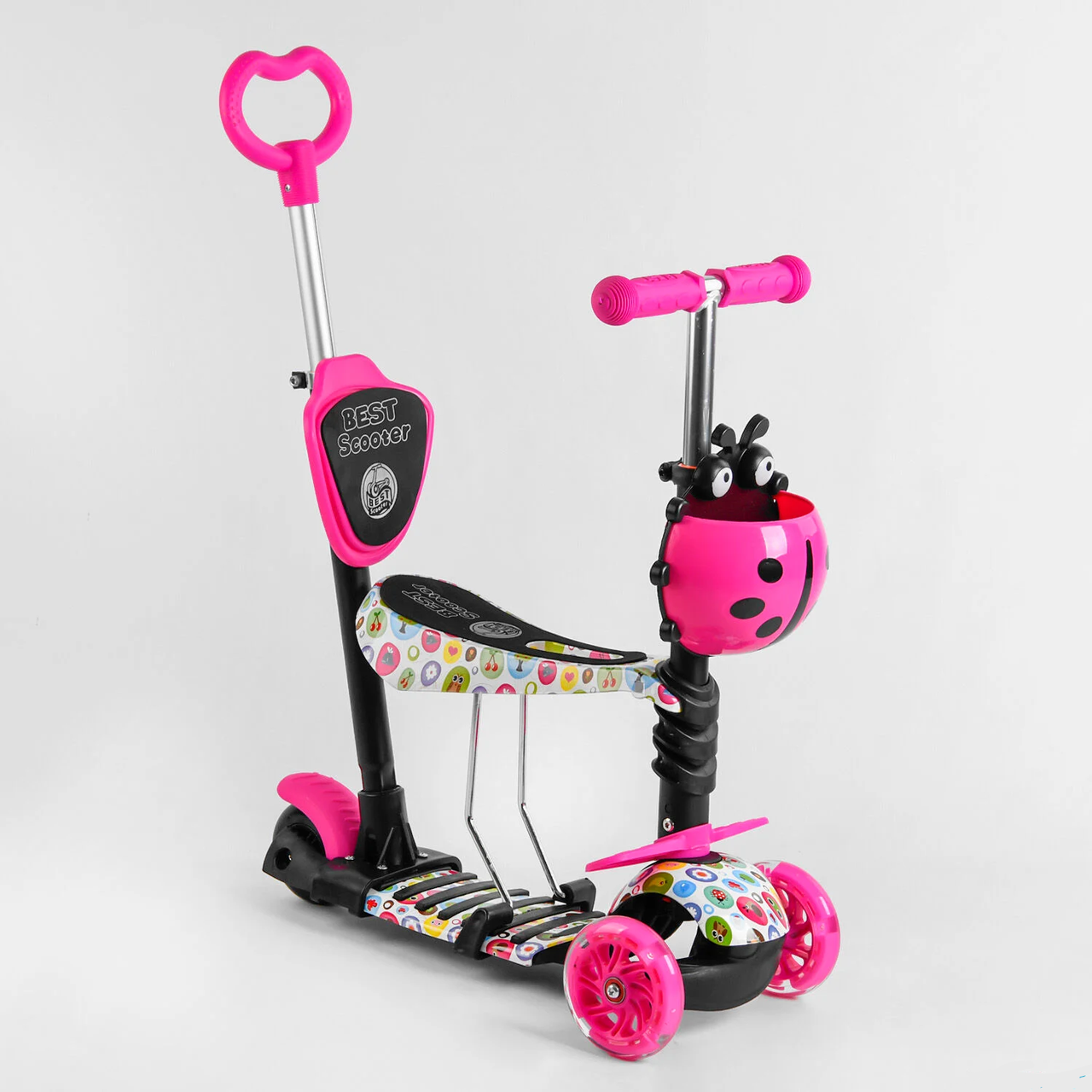 Самокат 5в1 Best Scooter 15800, абстракція, підсвічування коліс