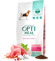 Optimeal оптиміл корм для середніх порід з індичкою, 12 кг.