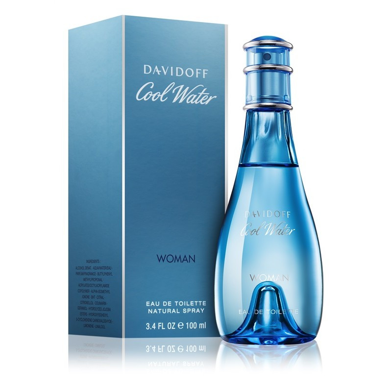 Туалетна вода жіноча Davidoff Cool Water Woman 100ml оригінал, свіжий квітково-водяний аромат
