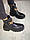 Жіночі демісезонні шкіряні черевики з ланцюгом 36-40 р чорний, фото 7