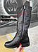 Жіночі зимові чоботи шкіряні на повну широку ногу литку 38-43 розмір від виробника (код:МА-254-Т), фото 4