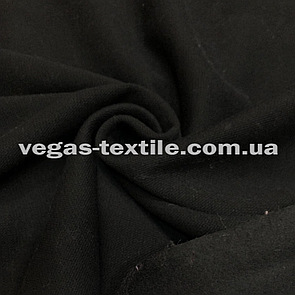Тканина Лакоста на флісі Чорна Туреччина (ширина 1.8 м)