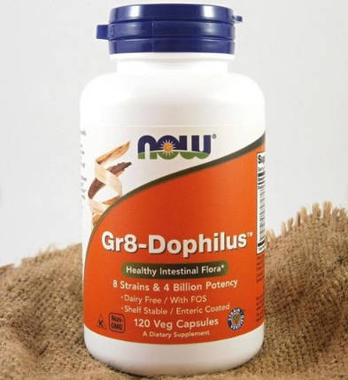 Бактерії для здорової флори кишечника NOW Gr8-Dophilus 120 капс, фото 2