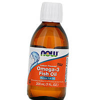 Омега 3 рідкі NOW Omega-3 Fish Oil 200 мл лимон