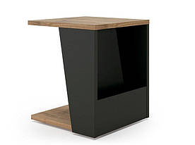 Тумбочки в спальню MeBelle CHILL-2 40 х 40 х 46 см, ЛДСП сірий графіт + дуб сонома, в стилі лофт