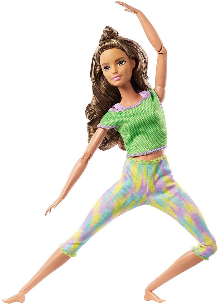 Лялька Barbie Made to Move Барбі Йога Рухайся як Я в салатовій футболці (GXF05)