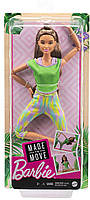 Лялька Barbie Made to Move Барбі Йога Рухайся як Я в салатовій футболці (GXF05), фото 2