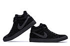 Чоловічі зимові шкіряні черевики Nike Black, фото 3