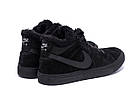 Чоловічі зимові шкіряні черевики Nike Black, фото 6