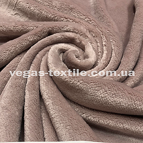 Тканина Махра Велсофт двостороння полірована Темна-пудра (ширина 1.8 м)