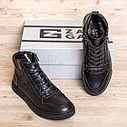 Чоловічі зимові шкіряні черевики ZG Black New Exclusive, фото 5